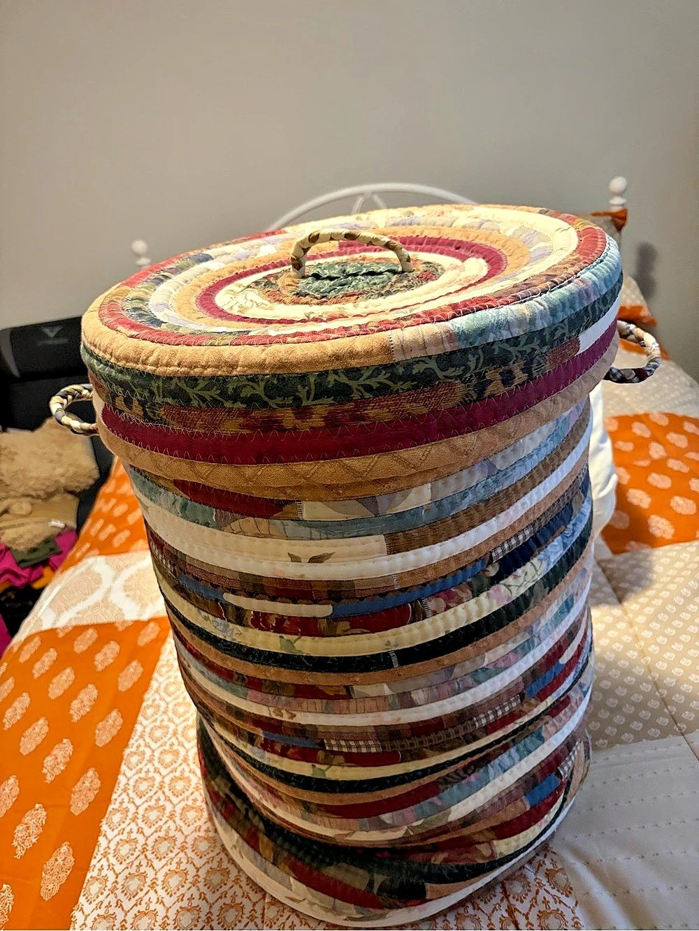 Multicolor Woven Basket/Blanket Holder